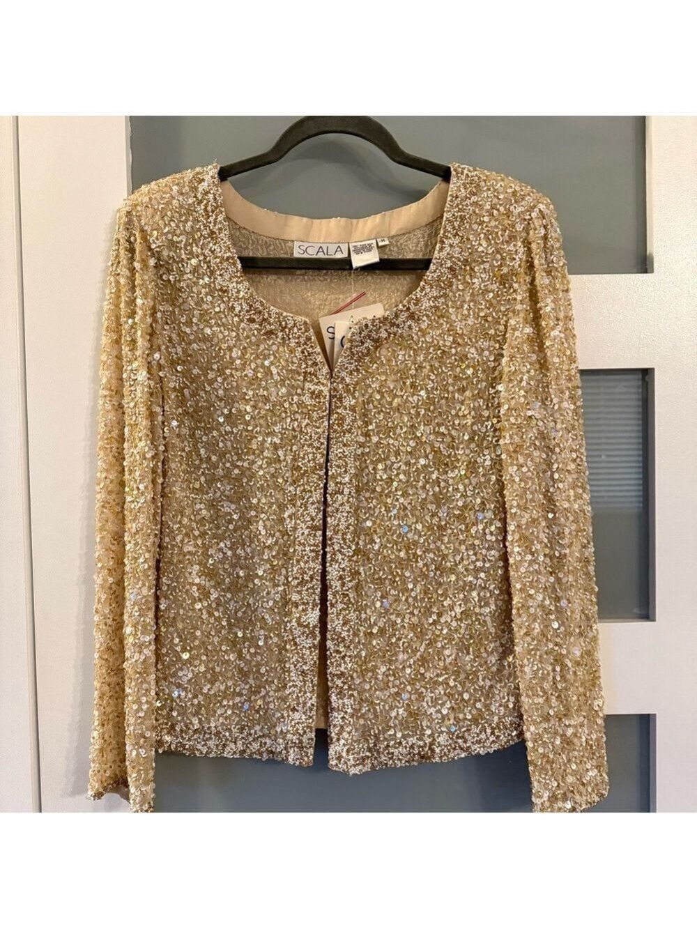 SCALA silk beaded jacket. NWT Size M